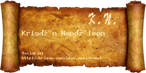 Krisán Napóleon névjegykártya